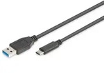 DIGITUS USB Type-C Anschlusskabel, Type-C - A St/St, 1.0m, 3A, 5GB, 3.0 Version, sw