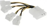 INLINE L&uuml;fter Adapterkabel, 4x L&uuml;fter 3pol, an 13,34cm (5,25")