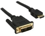 INLINE HDMI/DVI Kabel, HDMI St. auf DVI 18+1 St., 1m vergoldete Kontakte