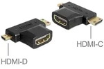 DELOCK Adapter HDMI-A Buchse > HDMI-C + HDMI-D Stecker