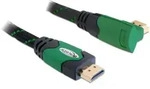 DELOCK HDMI-Kabel, gewinkelter Stecker, St/St, gr&uuml;n, 2m