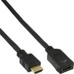 INLINE HDMI Verl&auml;ngerung, St/Bu, schwarz, verg. Kontakte, 1m