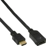INLINE HDMI Verl&auml;ngerung, Stecker/Buchse, schwarz, 5m, vergoldete Kontakte,