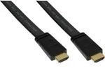 INLINE HDMI Flachkabel, verg. Kontakte, schwarz, 1m, HDMI-High Speed mit Ethernet