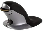 FELLOWES Penguin beidh&auml;ndige vertikale Maus, kabellos, Gr&ouml;&szlig;e L, schwarz/silber,