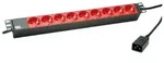 BACHMANN 19" IT PDU Basic, schwarz/rot, 9x Schuko, 1x C20 Stecker, 1HE, 2m