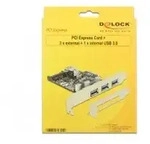 DELOCK PCIe Karte > 3x extern USB 3.0 + 1x intern USB 3.0