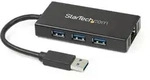 STARTECH USB 3.0 Hub, 3-port + Gb LAN, schwarz
