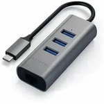SATECHI Type-C 2-in1 Port USB 3.0 Hub mit Ethernet, space grau