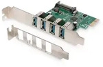 DIGITUS DS-30221-1, 4x USB 3.0, PCIe 2.0 x1