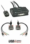 LINDY 2 Port KVM Switch Compact, DVI-D Single Link, USB 2.0 & Audio