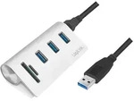 LOGILINK USB-Hub mit Kartenleser, USB 3.0 Micro-B [Buchse]