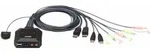 ATEN CS22DP Kabel KVM-Switch, 2-fach DisplayPort USB Audio mit Remote
