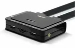 LINDY 2 Port Kabel KVM Switch, HDMI 18G, USB 2.0 & Audio