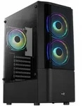 AEROCOOL Quantum V3 schwarz, L&uuml;fter LED RGB, Glasfenster