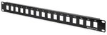 DIGITUS Modular Patch Panel, ungeschirmt 16-Port, blank, 1HE, Rack Mount, Schwarz RAL