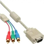 INLINE VGA RGB Kabel, VGA Stecker an 3x Cinch Stecker, 2m