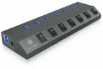 ICY BOX USB 3.0 Hub, 7x USB Type-A Anschl&uuml;sse + Schalter An-/Ausschalter f&uuml;r jeden
