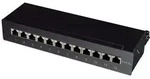 LOGILINK Desktop Patchpanel Cat6a, f&uuml;r Tisch/Wand, schwarz, 12-Port