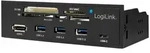 LOGILINK Multifunktions-Frontpanel, Multi-Slot-Cardreader, USB 3.0 19-Pin Stecksockel