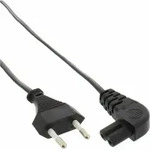 INLINE Netzkabel, Netzstecker auf Euro 8 C7 Stecker, 2m, gewinkelt