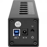 INLINE USB 3,0 Hub, 7 Port, Aluminiumgeh&auml;use, schwarz, mit 2,5A Netzteil