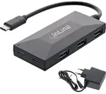 INLINE USB 3,2 Gen,1 Hub, USB-C zu 2 Port USB-C und 3 Port USB-A, mit PSU