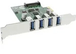 INLINE Schnittstellenkarte, 4x USB-A, USB 3,2 Gen,1, PCIe, inkl, LP Slotblech