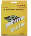 DELOCK 4x USB 3.0, PCIe 2.0 x1