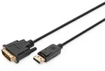DIGITUS DisplayPort Adapterkabel, Typ DP - DVI (24+1) St/St, 3.0m, m/Verriegelung, DP