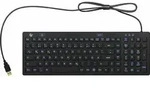 KEYSONIC Industrietastatur, USB, Beleuchtet, Silikon, schwarz, Wasser und Staub