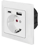 LOGILINK Unterputz-Steckdose mit USB
