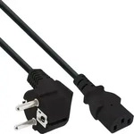 INLINE Netzkabel, Schutzkontakt gewinkelt auf Kaltger&auml;testecker C13, 0,5m