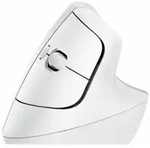 LOGITECH Lift Vertical Ergonomic Mouse, White (right) USB/Bluetooth
