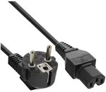 INLINE Netzkabel Schutzkontakt gewinkelt/C15 St gerade, 3m, Warmger&auml;testecker,