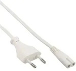 INLINE Netzkabel, Netzstecker auf Euro 8 C7 Stecker, 1.5m, wei&szlig;