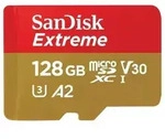 SANDISK Extreme R190/W90 microSDXC 128GB Kit, UHS-I U3, A2,