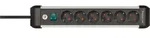 BRENNENSTUHL Premium-Alu-Line, 6-fach, 3m, silber/schwarz
