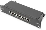 DIGITUS "CAT 6A Patch Panel, geschirmt,8-Port 1HE, 10"", Rack Mount,schwarz RAL 9005"