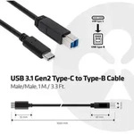CLUB 3D USB 3.1 Adapterkabel, USB-B 3.1 Stecker auf USB-C 3.1 Stecker, 1m
