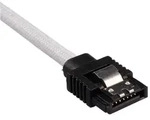 CORSAIR Premium Sleeved SATA Data Cable Set with Straight Connectors, White, 30cm