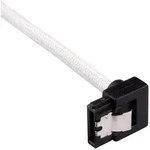 CORSAIR Premium Sleeved SATA Data Cable Set with 90&oslash; Connectors, White, 30cm