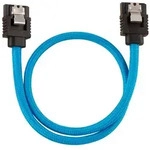 CORSAIR Premium Sleeved SATA Data Cable Set with Straight Connectors, Blue, 30cm