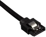 CORSAIR Premium Sleeved SATA Data Cable Set with Straight Connectors, Black, 30cm