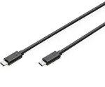 DIGITUS USB Type-C Anschlusskabel, Type-C - C M/M, 3.0m, 3A, 480MB, Version 2.0, bl