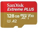 SANDISK Extreme PLUS R200/W90 microSDXC 128GB Kit, UHS-I U3, A2, Class 10