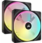 CORSAIR iCUE LINK QX140 RGB Starter Kit, schwarz, 2er-Pack, LED-Steuerung, 140mm