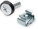 DIGITUS M6 Installationsschrauben-Set, 50 St&uuml;ck 50x silberne Schrauben, Muttern u.