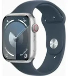 APPLE Watch Series 9 GPS + Cellular 45mm Silver Aluminium Case with Storm Blue...