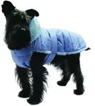 Fashion Dog Hunde-Steppmantel mit Kunstpelz-Futter - Azzurro - 30 cm